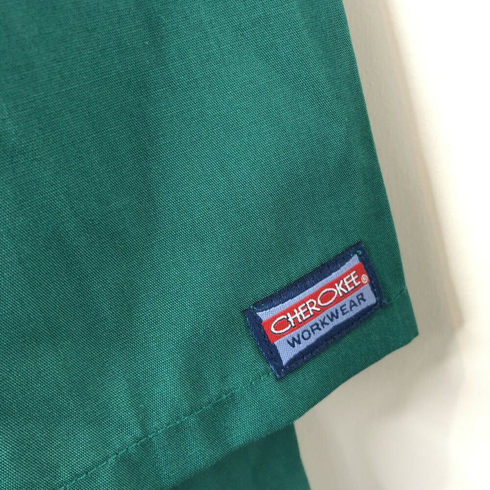 Cherokee Workwear Authentic Scrub Top w/Pockets in Hunter Green Unisex Size 3XL - Picture 6 of 8
